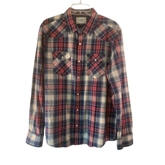 FLAG & ANTHEM Men’s Snap Button Long Sleeve Casual Shirt / Size: Large - Picture 1 of 9